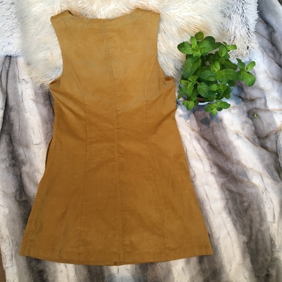 Corduroy Mustard Yellow Button up Dress/Vest - Picture 6 of 6